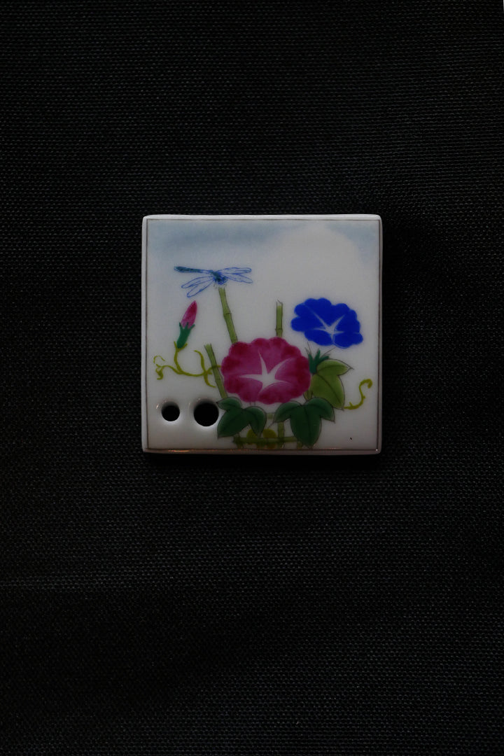 Incense holder - Pink and blue flowers