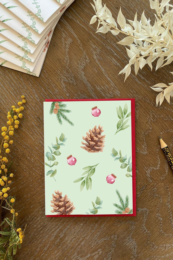 Christmas card - Cocottes Green background