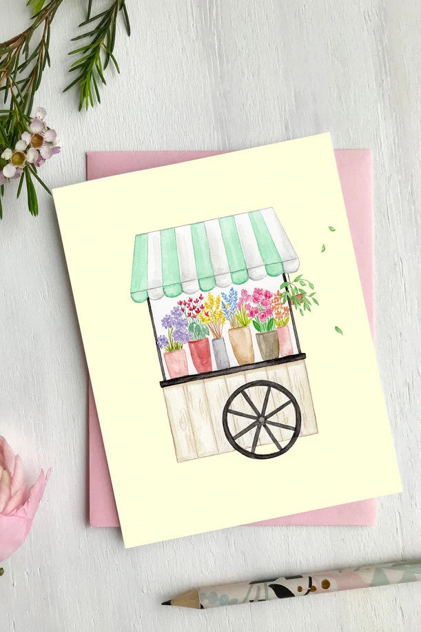 Greeting card - Flower seller