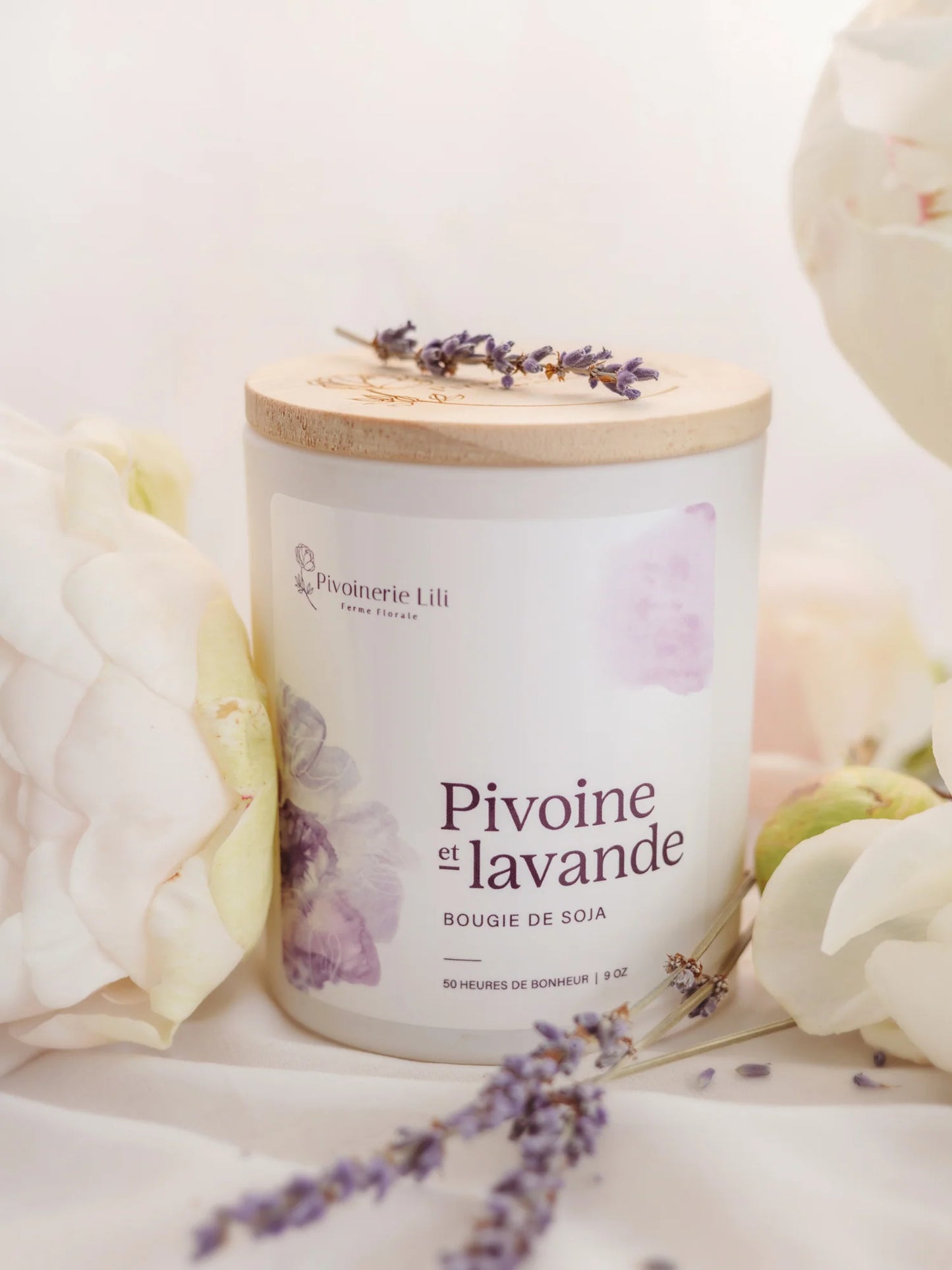 Bougie Pivoine & Lavande - Pivoinerie Lili