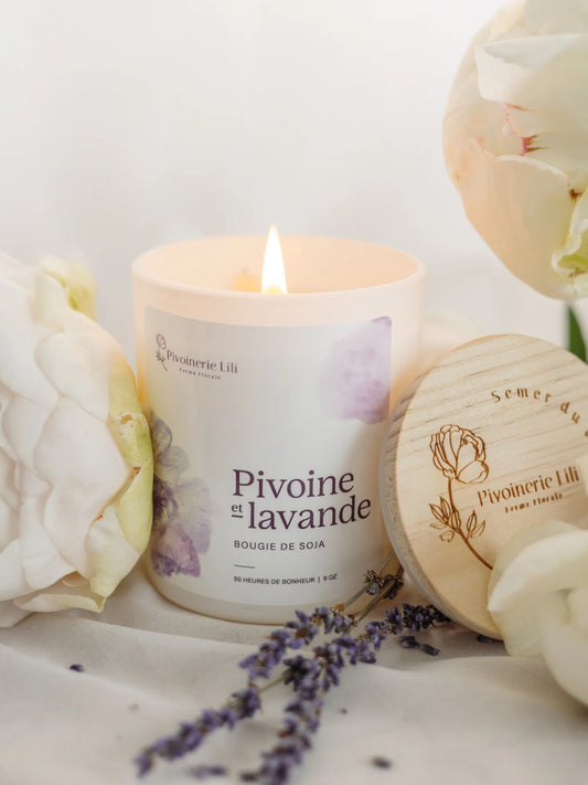 Bougie Pivoine & Lavande - Pivoinerie Lili