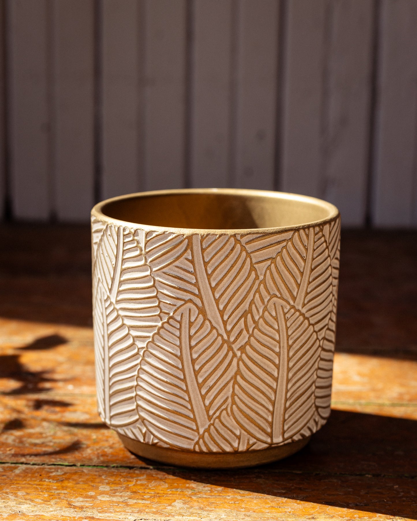 Pot Céramique Doré avec Motifs