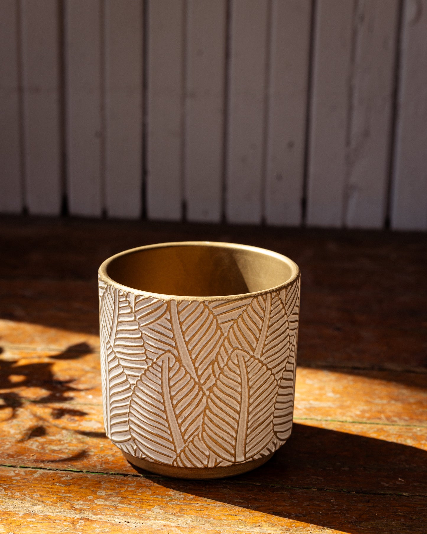 Pot Céramique Doré avec Motifs