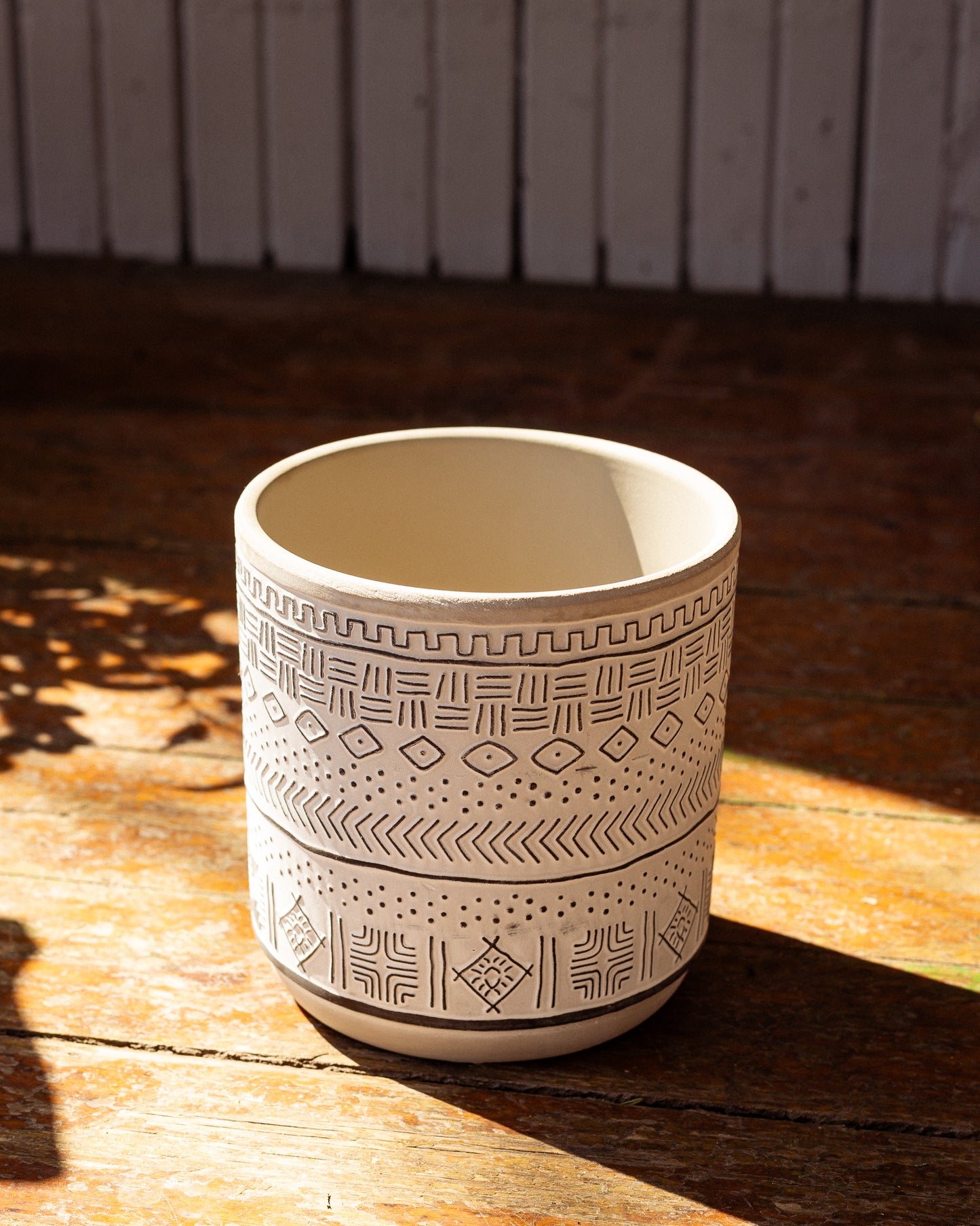 Pot Céramique Gris avec Motifs