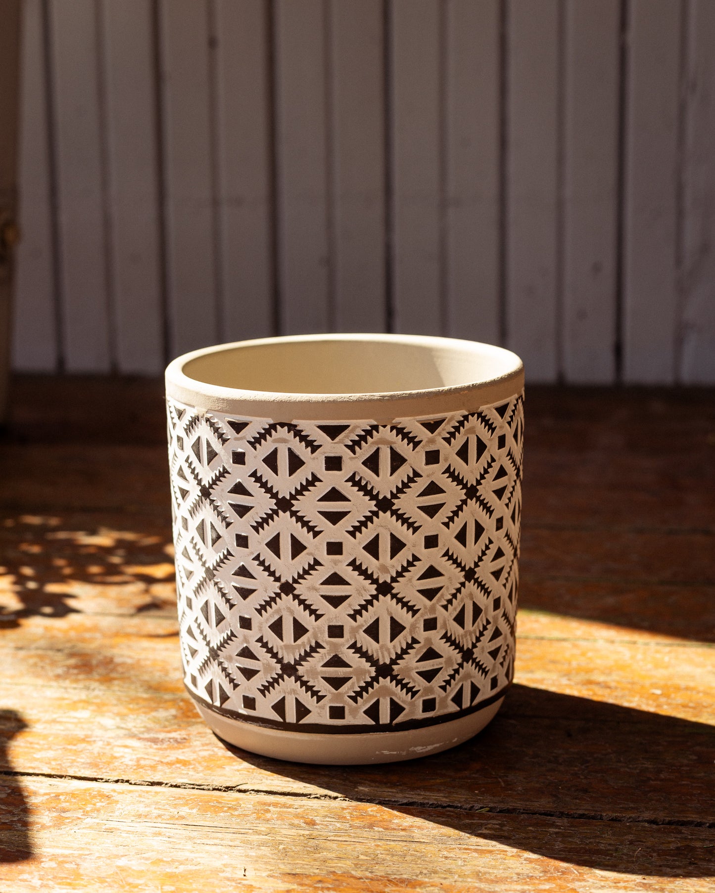 Pot Céramique Gris avec Motifs