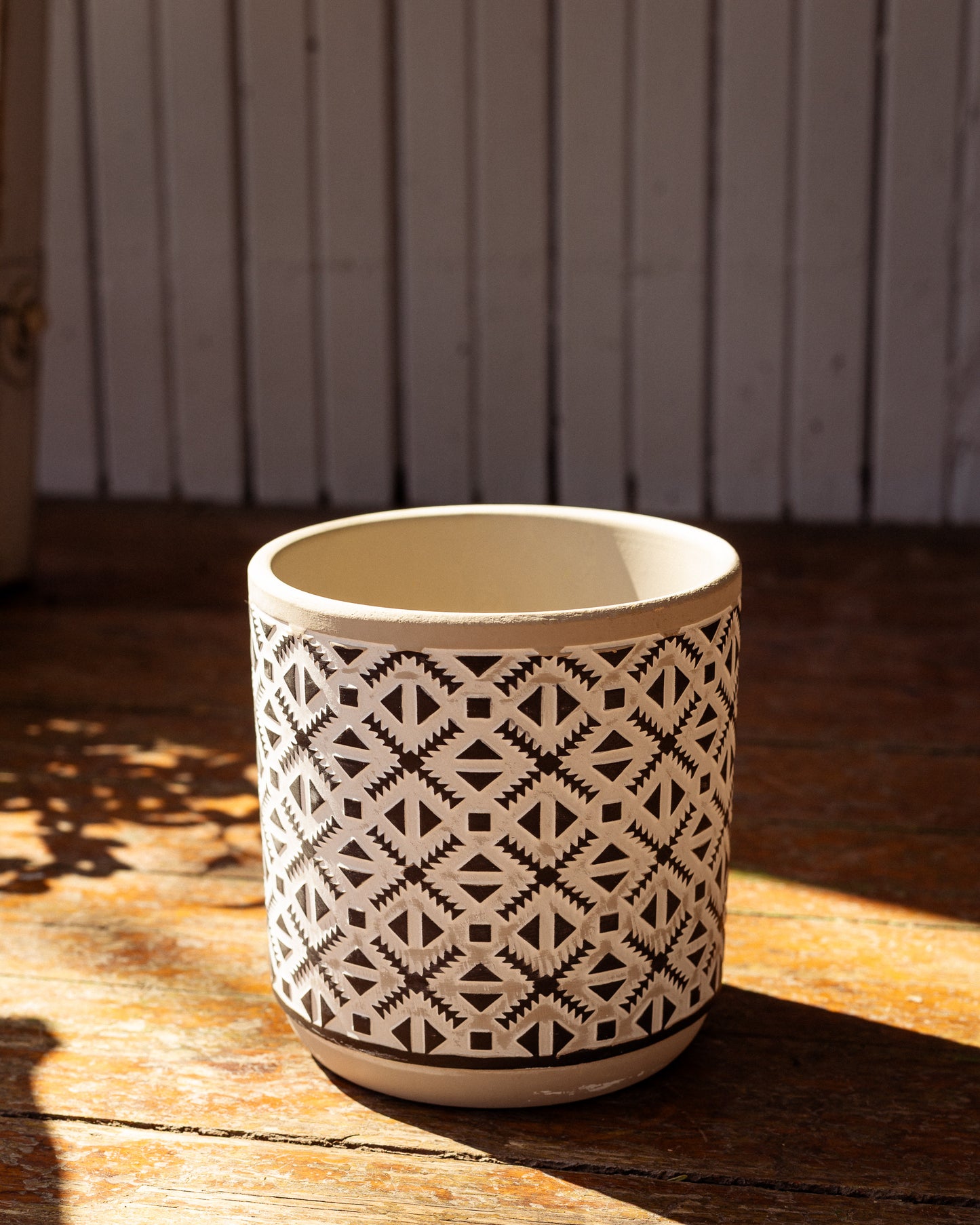 Pot Céramique Gris avec Motifs