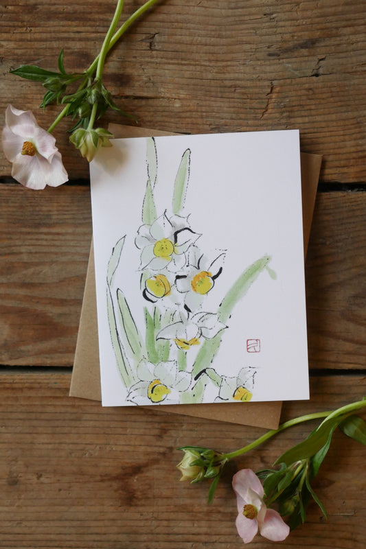 Carte de souhait - Jonquilles