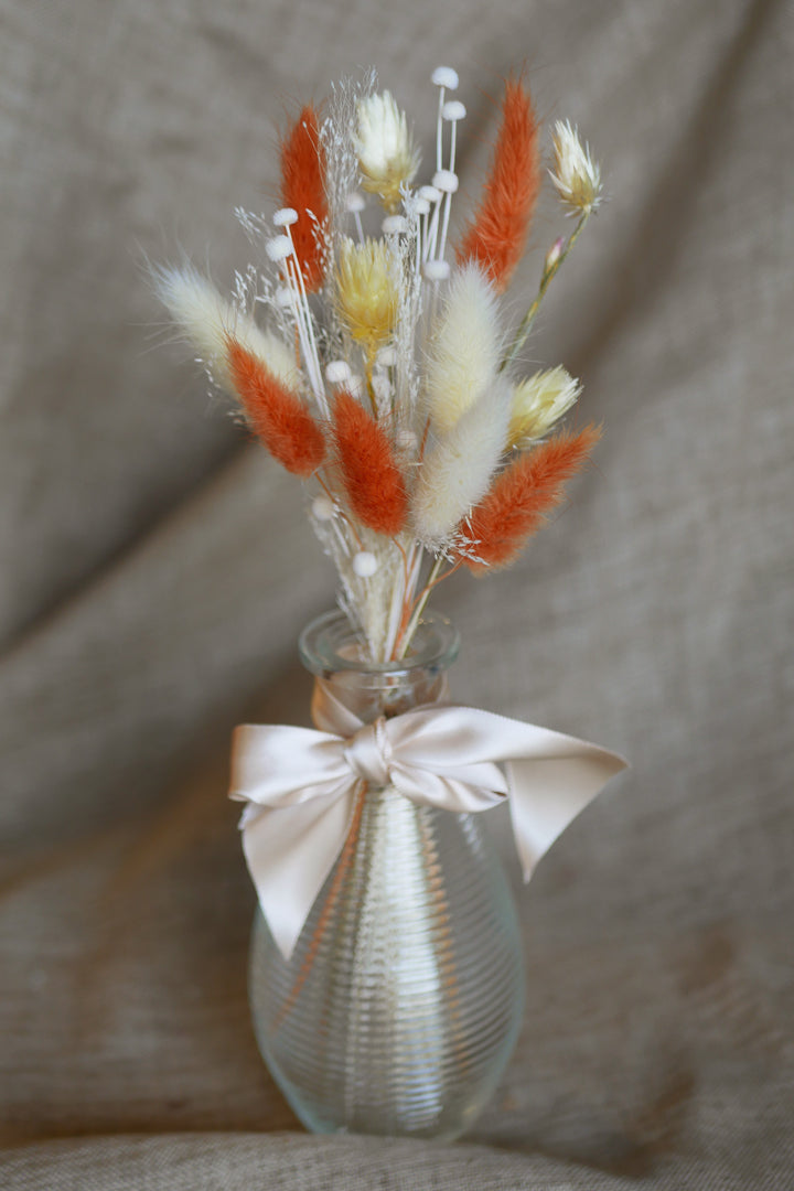 Bouteille de fleurs préservées (plusieurs teintes disponibles)