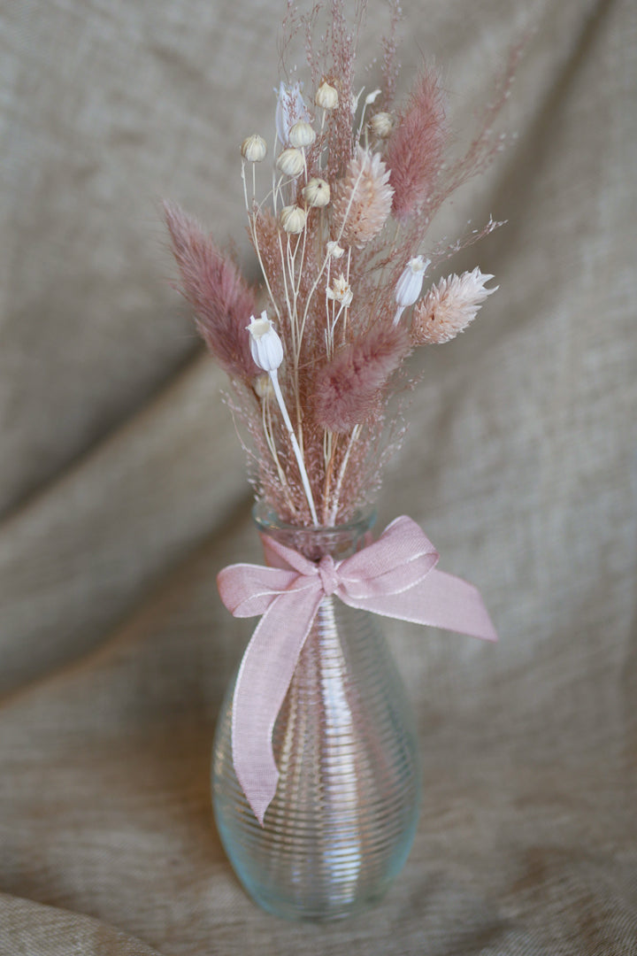 Bouteille de fleurs préservées (plusieurs teintes disponibles)