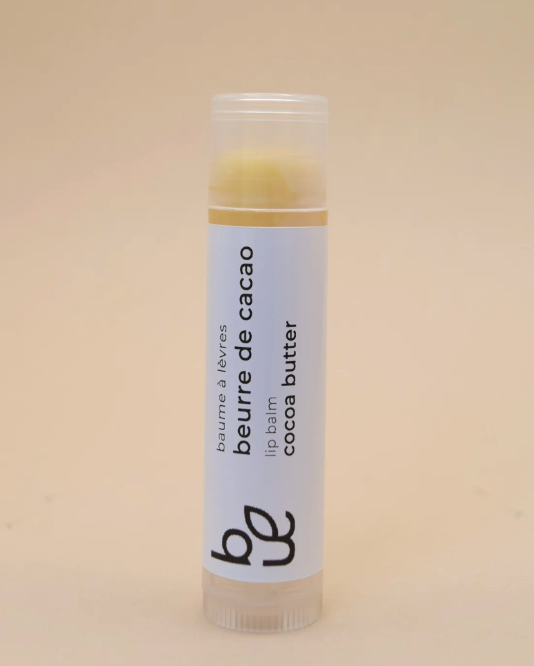Baume à lèvres Beurre de cacao de Base Botanique, tube blanc élégant